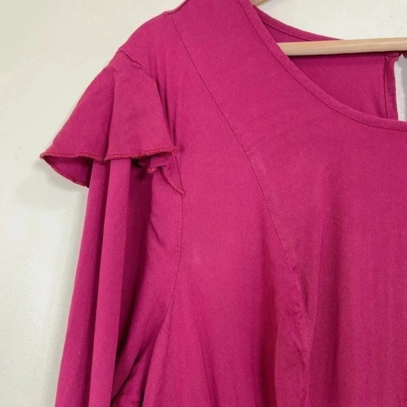 Torrid Wine Challis Tier Skater  Dress - Picture 6 of 12